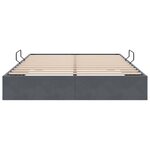 vidaXL Lit de Rangement avec matelas Gris foncé 153 x 203 cm Velours