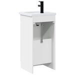vidaXL Meuble de salle de bain avec évier Blanc brillant