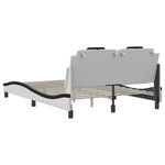 vidaXL Cadre de lit avec LED sans matelas blanc et noir 140x200 cm
