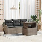 vidaXL Ensemble de canapé de jardin 5 Pièces Gris 100 x 55 x 73 cm