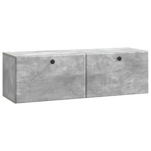 vidaXL Meuble TV mural 98 x 31 x 30 cm Gris béton Bois d'ingénierie