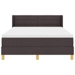 vidaXL Lit à ressorts Marron foncé et Blanc 160 x 200 cm tissu