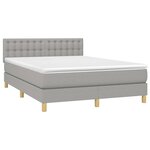vidaXL Sommier à lattes de lit et matelas et LED Gris clair 140x200 cm