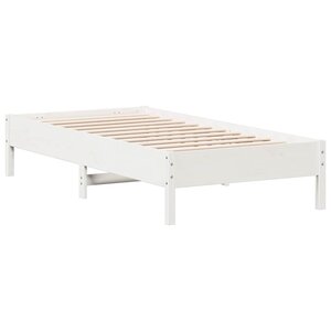 vidaXL Cadre de lit sans matelas blanc 75x190 cm bois de pin massif