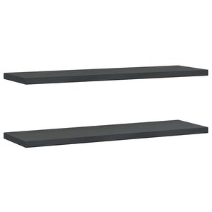vidaXL Étagères murales 2 Pièces 100x30x3 cm noir acier inoxydable