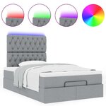 vidaXL Cadre de lit ottoman et matelas gris clair 120x200 cm tissu