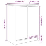 vidaXL Armoire à chaussures vieux bois 57x34x76 cm bois d'ingénierie