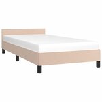 vidaXL Cadre de lit avec tête de lit sans matelas cappuccino 90x200 cm