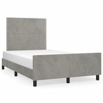 vidaXL Cadre de lit sans matelas gris clair 120x190 cm velours