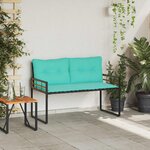 vidaXL Banc à couches en bois avec coussin Turquoise 114 x 55 x 77 cm