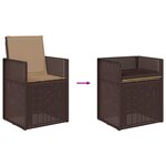 vidaXL Ensemble de salle à manger pour jardin 7 Pièces Marron et taupe PP