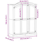 vidaXL Garde-robe Corona blanc 151 5x52x186 cm bois de pin massif