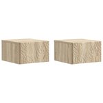 vidaXL Table d'appoint murale 2 pc Chêne Sonoma 34 5 x 33 x 20 cm