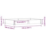 vidaXL Jardinière noir 150x100 cm bois massif de pin