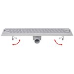 vidaXL Drain de douche linéaire 630 x 140 mm Acier inoxydable