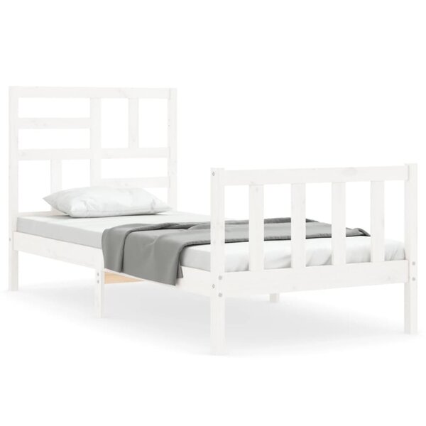 vidaXL Cadre de lit sans matelas blanc bois de pin massif