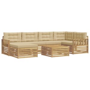 vidaXL Ensemble de canapés d'extérieur 7 pc Blanc et Beige