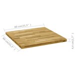 vidaXL Dessus de table Bois de chêne massif Carré 44 mm 80x80 cm