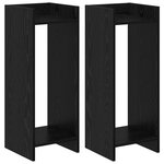vidaXL Support de Plante 2 pièces Chêne noir 30 x 30 x 80 cm
