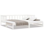 vidaXL Lit de jour avec lit gigogne blanc 90x190 cm bois de pin massif