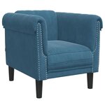 vidaXL Fauteuil bleu velours