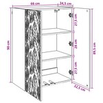 vidaXL Armoire Murale 66 x 34 5 x 90 cm Bois d'ingénierie Sonoma gris