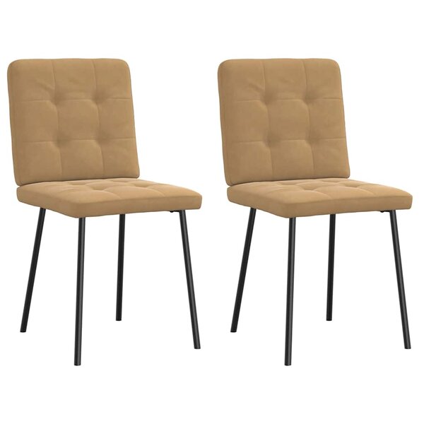 vidaXL Chaises à manger lot de 2 Marron Velours