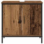 vidaXL Ensemble de mobilier de salle de bain avec étagère 2 Pièces Marron