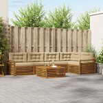 vidaXL Ensemble de canapés d'extérieur 6 pc Naturel et Beige
