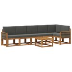 vidaXL Ensemble de canapés d'extérieur 7 pc Naturel et Anthracite