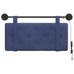 vidaXL Tête de lit suspendue Avec lumière LED Bleu police Velours