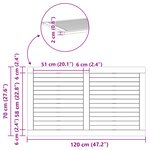 vidaXL Plateau de table 120x70x2 2 cm en teck massif