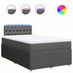 vidaXL Sommier à lattes de lit avec matelas Gris foncé 120x200cm Tissu
