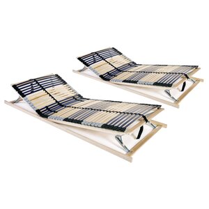 vidaXL Sommiers à lattes sans matelas 2 Pièces avec 42 lattes 80x200 cm