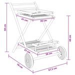 vidaXL Chariot à thé avec roues Naturel 79 x 67 5 x 84 cm Bambou