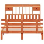 vidaXL Lit bibliothèque sans matelas cire marron 160x200 cm pin massif