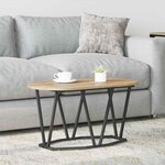 Table basse vidaXL en chêne  artisanale  80x40x40 5 cm en bois d'ingénierie et métal