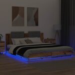 vidaXL Cadre de lit avec tête de lit Bois Ancien 180 x 200 cm