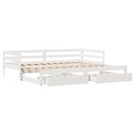 vidaXL Lit de jour avec gigogne et tiroirs sans matelas blanc 80x200cm