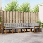 vidaXL Ensemble de canapés d'extérieur 6 Pièces Gris Naturel et Clair