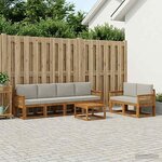 vidaXL Ensemble de canapés d'extérieur 7 pc Naturel et gris clair