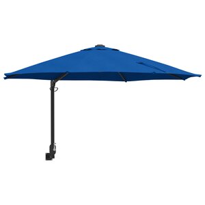 vidaXL Parasol mural de jardin bleu azur 250 cm