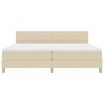 vidaXL Lit boxspring avec matelas Crème 200 x 200 cm tissu