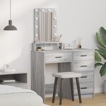 vidaXL Table de Toilette Gris 50 x 41 x 140 cm Bois d'ingénierie