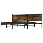 vidaXL Cadre de lit en métal sans matelas chêne fumé 200x200 cm
