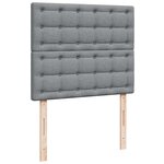 vidaXL Sommier à lattes de lit avec matelas Gris clair 120x200cm Tissu