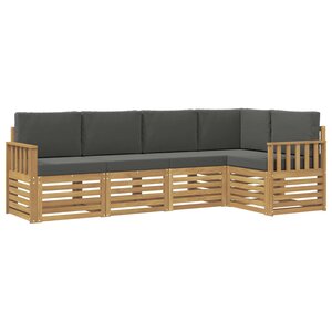 vidaXL Ensemble de canapés d'extérieur 5 pc Blanc et anthracite