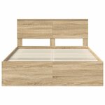 vidaXL Cadre de lit avec tête de lit Sonoma 140 x 200 cm Pin massif
