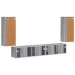 vidaXL Ensemble meuble TV 4 Pièces Gris Sonoma Bois d'ingénierie