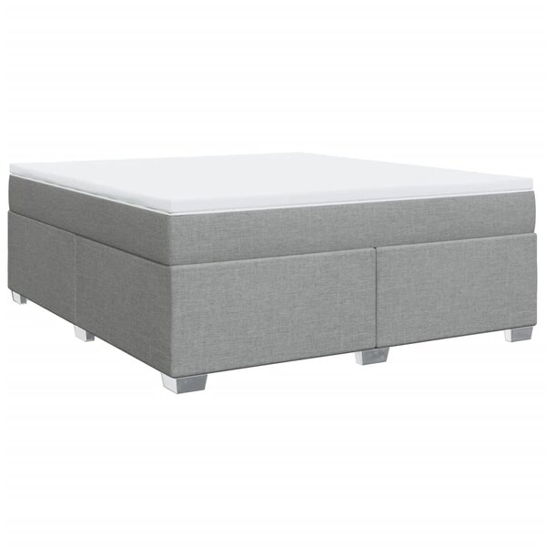 vidaXL Sommier à lattes de lit avec matelas Gris clair 180x200cm Tissu